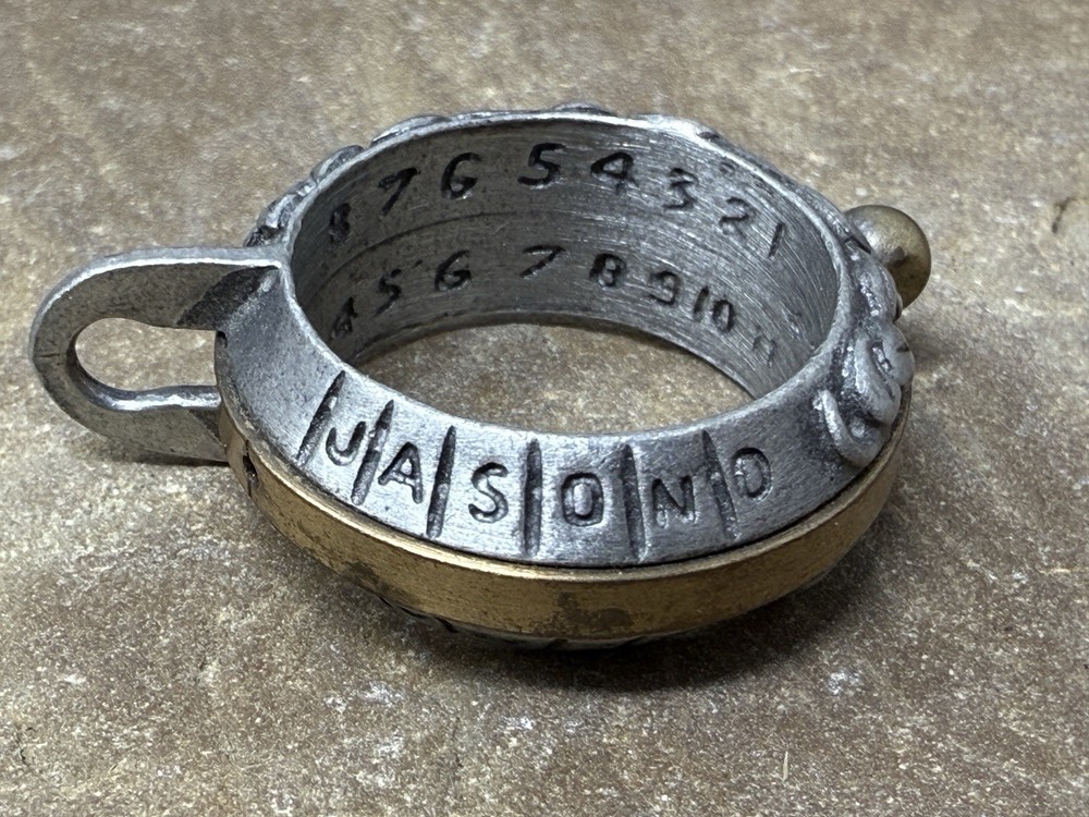 COOL UNIQUE VINTAGE MANUAL COMPASS PEWTER & COPPER