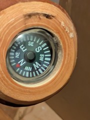 Whistle Creek Hickory Hiking Stick With Compass- Handcrafted 54″