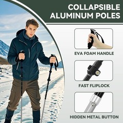 Trekking Poles Collapsible Hiking Poles – 2 Pack Aluminum Hiking Sticks, Ligh…