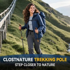 2 PCS Trekking Poles Hiking Collapsible Lightweight Aluminum Seniors Climbing