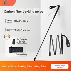 Trekking Poles Carbon Fiber Foldable Lightweight Portable Outdoor Hiking Walking