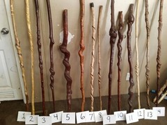 Handmade Brown Natural(twisty sticks)Wood Walking Stick Walking Staff for Adults