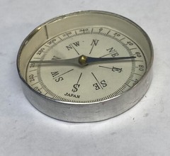 Vintage Metal Tin Compass Made In Japan