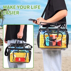 Clear Bag for Stadium Events, 12×5.5×12 Clear Tote Lunch Bag with Non Black