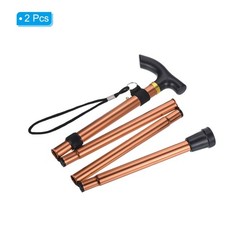2Pcs Trekking Poles, Collapsible Hiking Pole 33-37 Inch Aluminum Alloy Brown