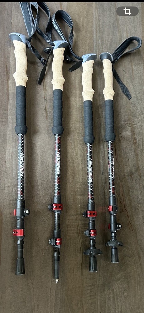 4 Naturehike Climbing Stick Ultralight Outdoor collapse 2’ Trekking Pole Hiking