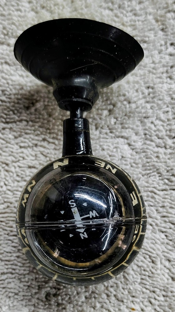 🗽COOL VINTAGE SUCTION CUP NAVIGATION COMPASS