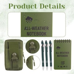 7 Pack Waterproof Notebook Set, 3×5 Inch Waterproof Notepad with Weatherpro