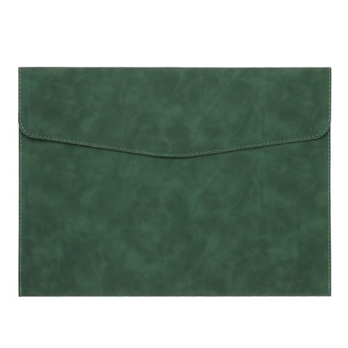 PU Leather A4 File Folder, Document Holder Filing Organizer Portfolio 1 Green