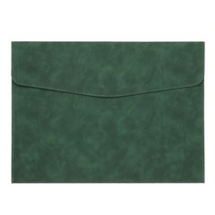 PU Leather A4 File Folder, Document Holder Filing Organizer Portfolio 1 Green