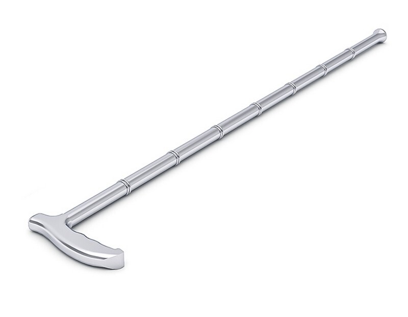 Art Solid Stainless Steel Walking Stick Cane Hiking Hiking Gear Martial Tool