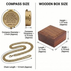 Solid Brass Directional Engraved Compass Baptism Gifts Christian Boys Girls