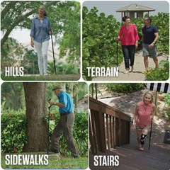 Walking Stick Posture Straight Folding Cane Travel Adjustable Height 10 Levels
