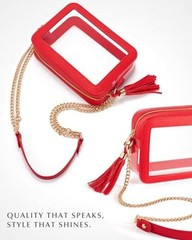 Clear Bag for Stadium Events – Stadium Approved Clear Purse Crossbody Bag Red