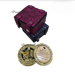 Custom Engraved Sundial Compass Personalized Gift for Husband & Wife