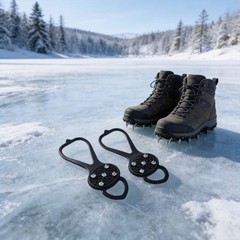 Lightweight 5Tooth Ice Cleats for Secure Walking on Icy and Snowy Surfaces