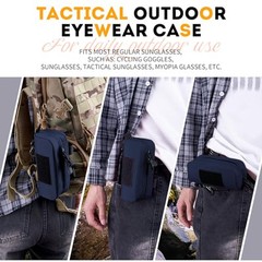 Extra Large Tactical Molle Sunglasses Case Anti-Shock Semi-hard Navy Blue
