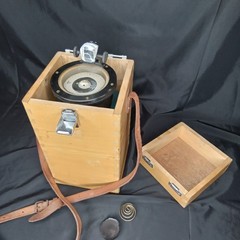 Vintage 1950s Weems & Plath Hand Bearing Compass With Wood Case And Strap