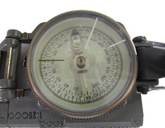 Vintage Lensatic Compass Japan Original Box Military Style Hiking Camping GC