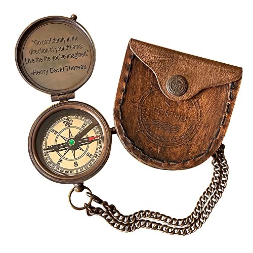 Brass Compass with “Go Confidently in the Direction of Your Dreams” Quote by