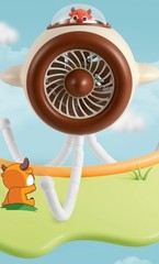Stroller Fan Portable 8000mAh Battery 4 Speed Settings 360 Degree Rotating Head