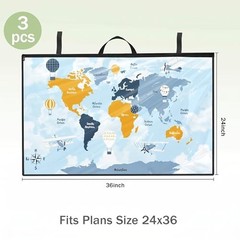 3 Pcs Blueprint Holder Foldable Waterproof Plans Shield 24 x 36 Inch
