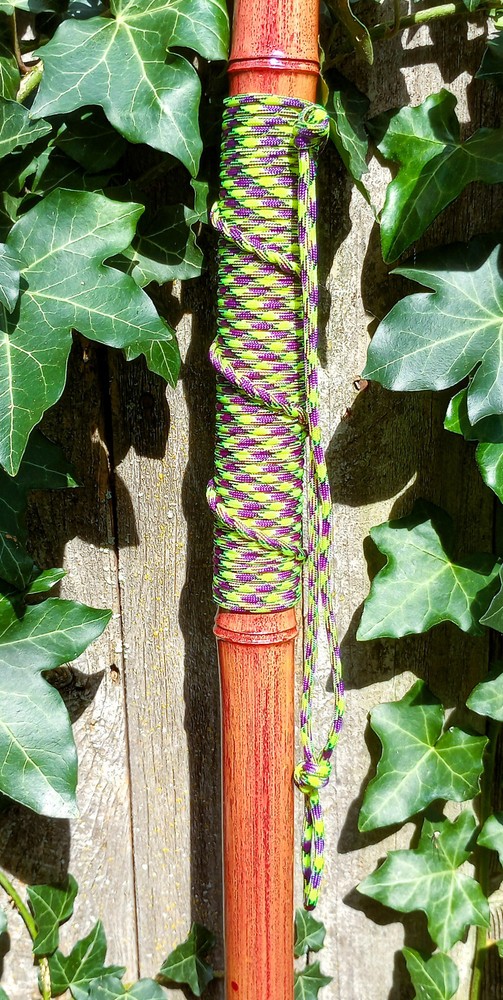 65″ – Bamboo – Walking Hiking Trekking Stick/Staff – Paracord Grip & Strap – #55