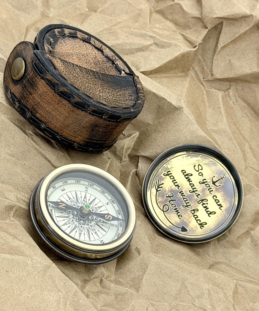 So You Can Always Find Your Way Back Home – Luxury Engraved Brass Pocket Comp…
