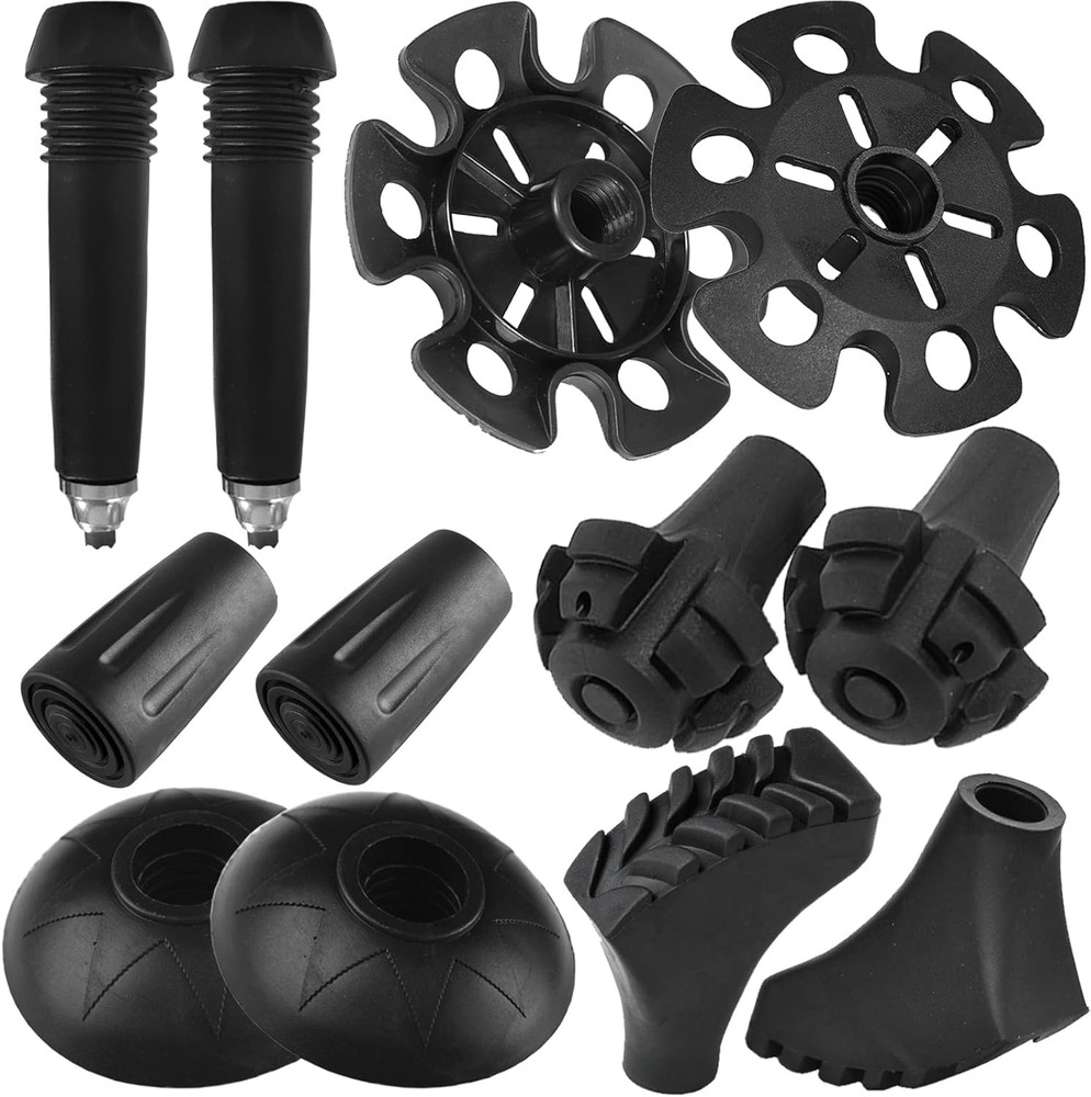 Hiking Pole Tips, Walking Stick Rubber Tips Trekking Poles 6Pcs Replacement