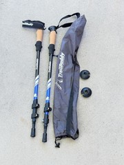 Set of Trail Buddy Trekking Poles 105-135CM Blue .. 10M
