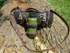 Full grain veg tanned Leather blanket harness & Bottle carrier handmade