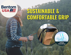 Trek-Z Cork Grip Trekking Poles – Lightweight Folding Hiking Poles, Adjustable H