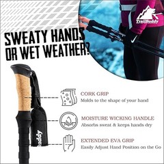 TrailBuddy Foldable Trekking Poles 7075 Aluminum – Ultralight Collapsible Hiking