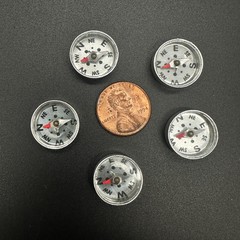 5 Pc Vtg Metal & Glass Button Compass Lot Miniature Pocket Tiny Toy Unbranded