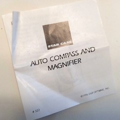 STAR CASE Auto Compass and Magnifier in velvet pouch, circa 1996