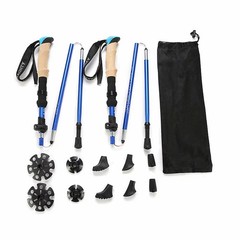 Foldable Hiking Stick Aluminum Alloy Cane, Cork Handle, Suitable for Hiking