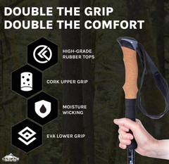 Cascade Mountain Tech Carbon Fiber Trekking Poles Adjustable Locks