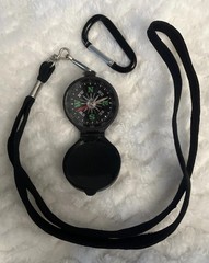 Compass Impact Resistant Plastic Case 1.75” Diameter With Lanyard & Clam Clip