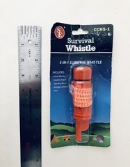 5in1 Emergency Hiking Camping Survival Compass Whistle Tool Color Orange #CCH5-1