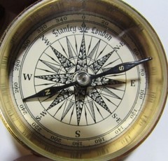 Brass Stanley London Compass Modern w/advertising