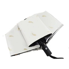 Auto Umbrella with Feather Pattern 95cm Windproof Canopy for All Weather Use