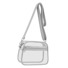 Clear Bag for Stadium Events Clear Sports Fan Handbags Purses Medium Silver