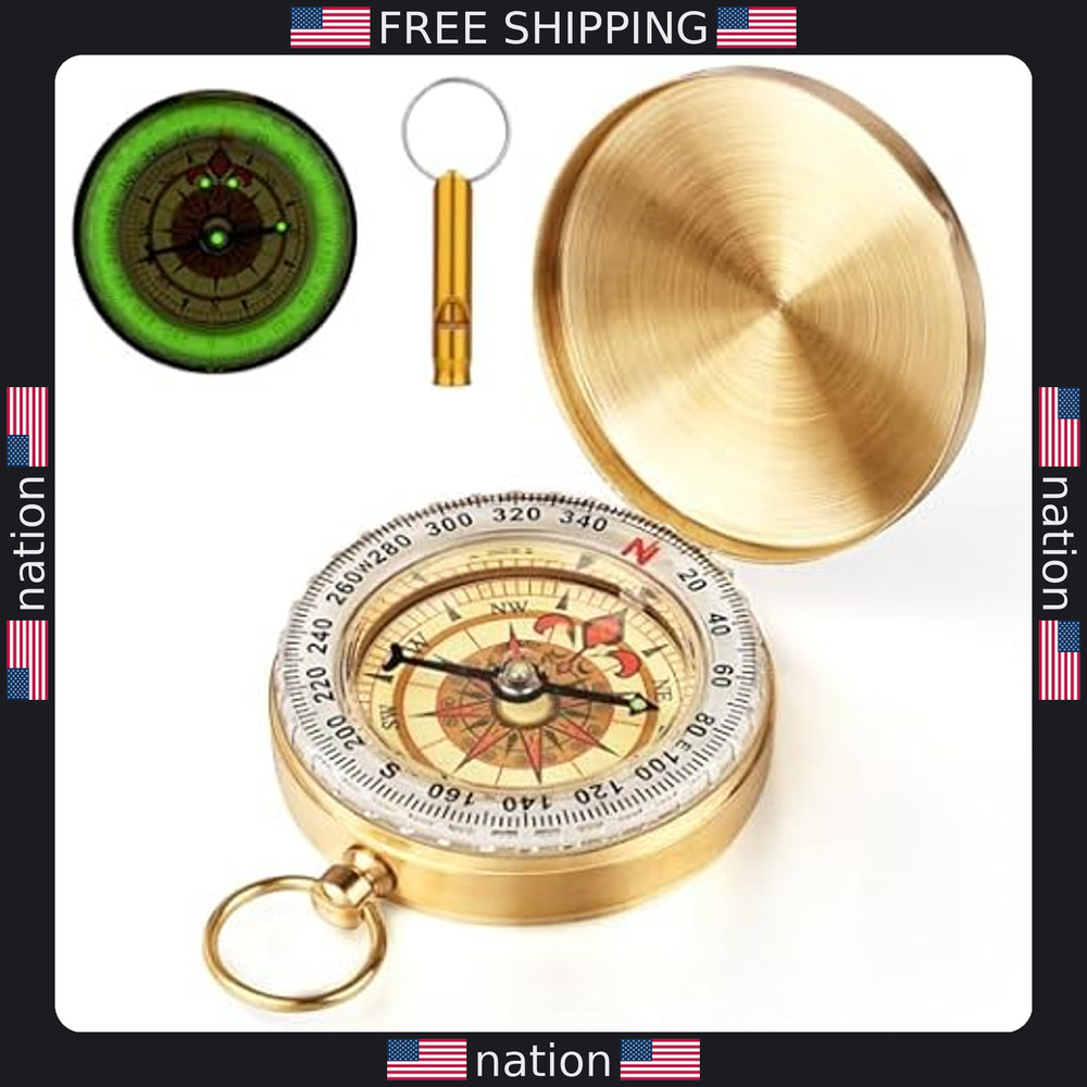 Flintronic Waterproof Luminous Navigation Compass for Hiking & Orienteering