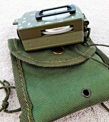Prismatic Compass ~ Flip Top Camo Canvas Case Neck Lanyard Hiking ~ Germany