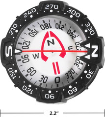 Glow-in-the-Dark Waterproof Bungee Mount Compass for Diving and Kayaking
