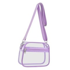 Clear Bag for Stadium Events Clear Sports Fan Handbags Large Light Purple