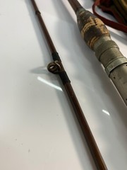Vintage Heddons? Tonkin Cane? 2 pc. Bamboo Fly, Trout Fishing Rod w/ Pouch