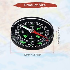 TIXIPEM 40mm Mini Compass [5PCS] – Pocket Oil Filled Small Compass Bulk Hiking