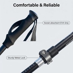 Lightweight 7075 Aluminum Hiking Poles, Collapsible Walking Sticks, Set of 2
