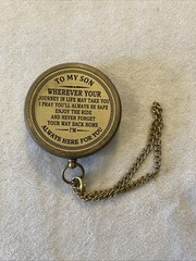Gift for Son from Mom Dad Aladean Engraved Compass 2″ I Love You